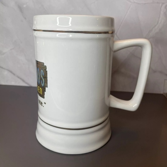 Disney Pinocchio Beer Garden Beer Stein 22 Oz White Gold Ceramic - Picture 5 of 9